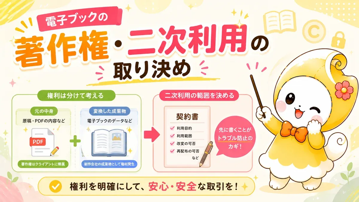 電子ブックの著作権・二次利用の取り決め｜制作会社が納品前に決めておくこと