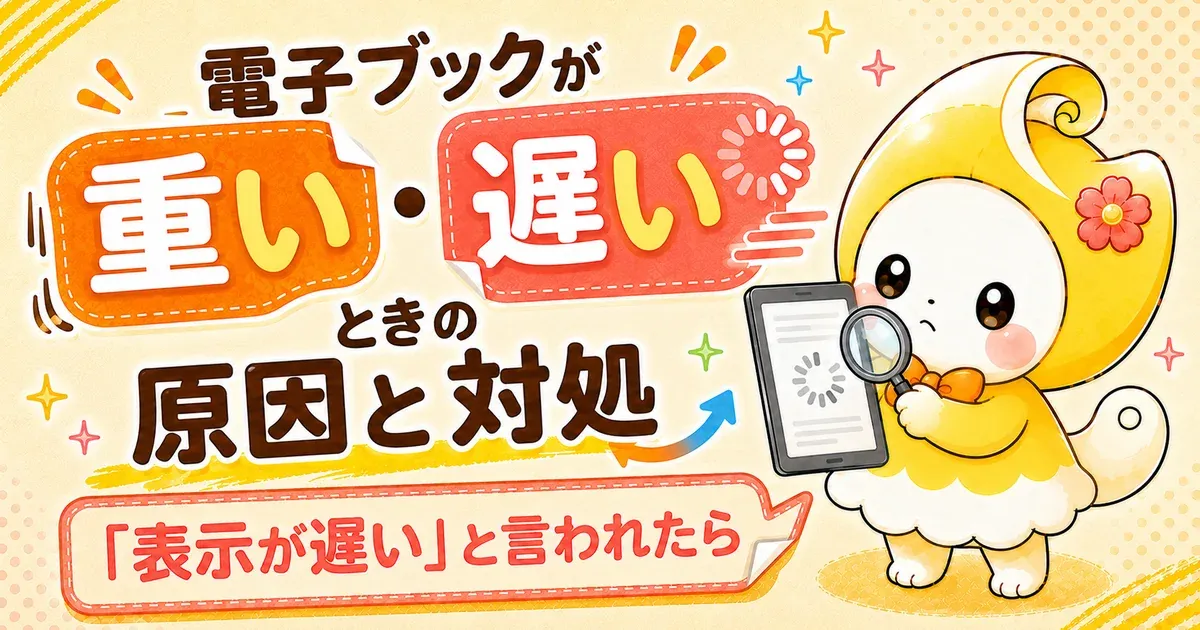 電子ブックが重い・遅いときの原因と対処｜「表示が遅い」と言われたら