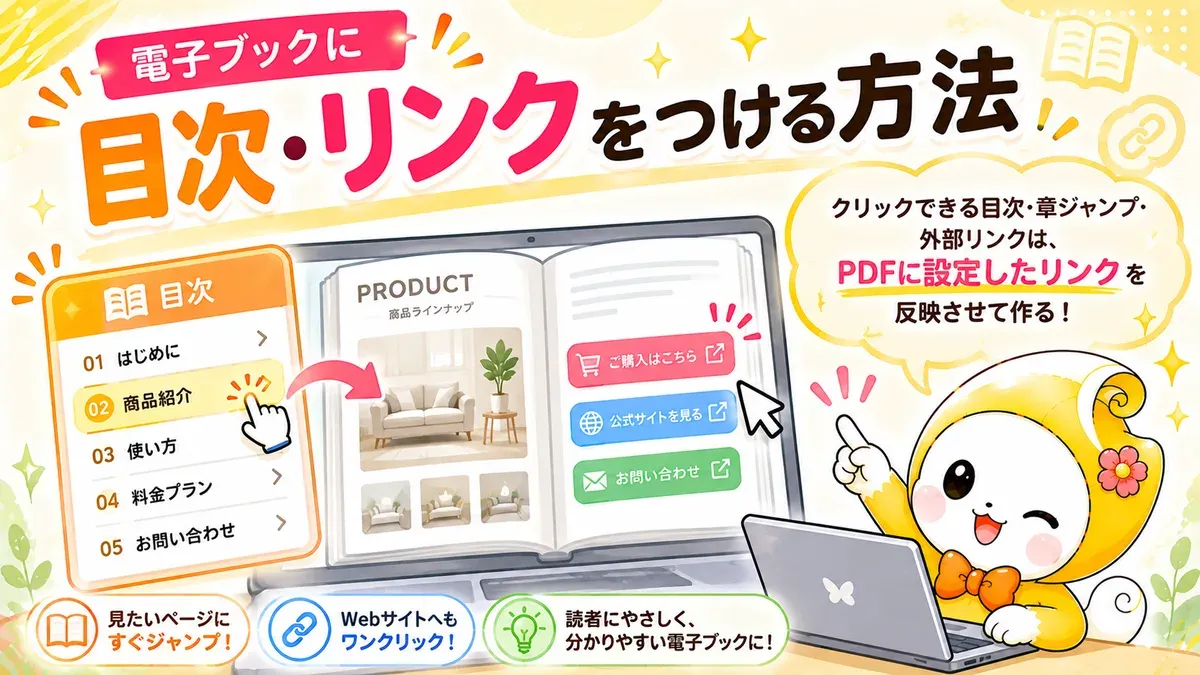 電子ブックに目次・リンクをつける方法｜クリックで各章に飛べるカタログの作り方