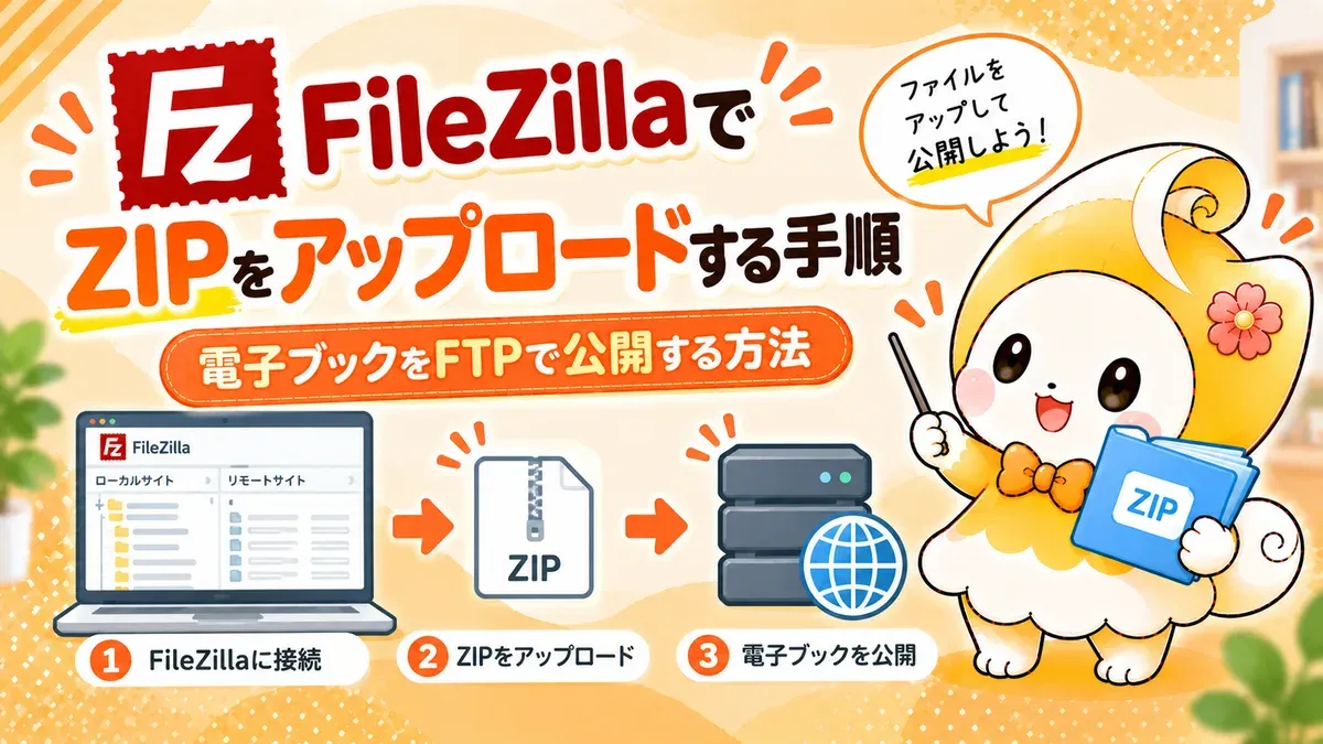 FileZillaでZIPをアップロードする手順｜電子ブックをFTPで公開する方法【2026年版】