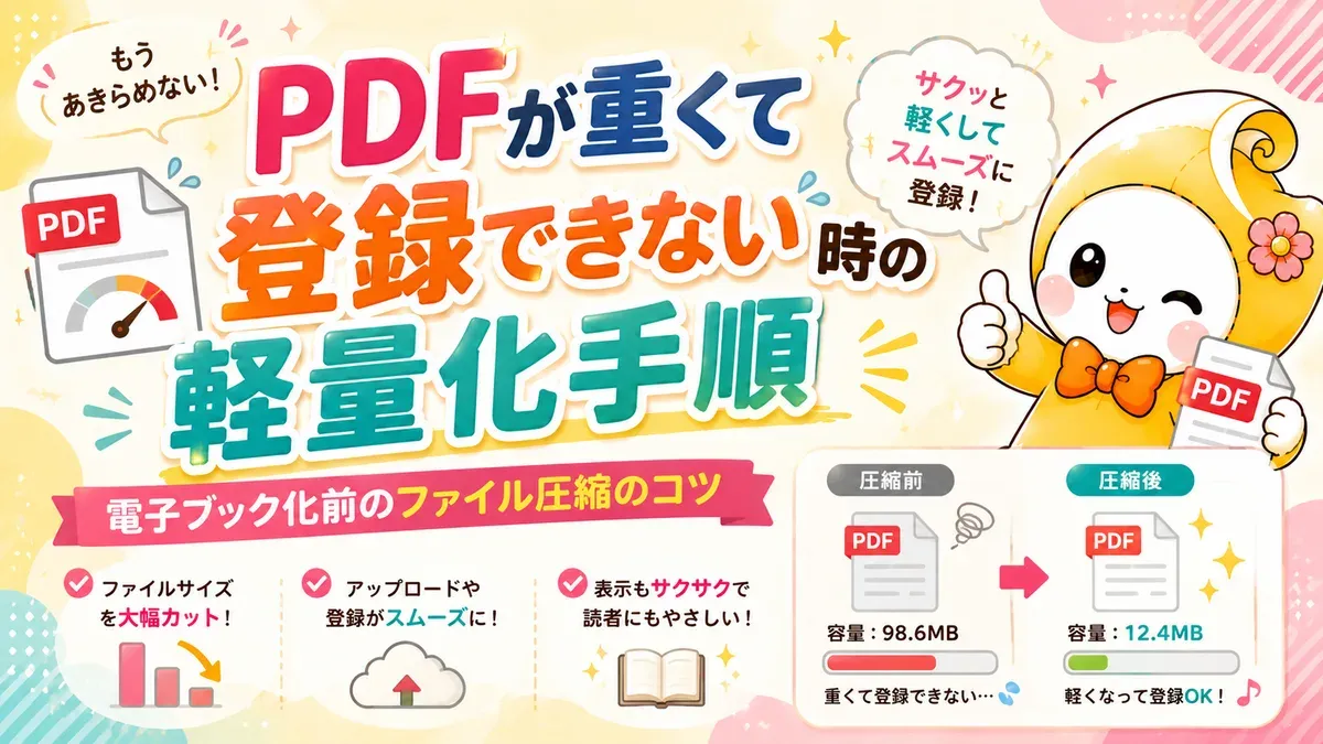 PDFが重くて登録できない時の軽量化手順｜電子ブック化前のファイル圧縮のコツ