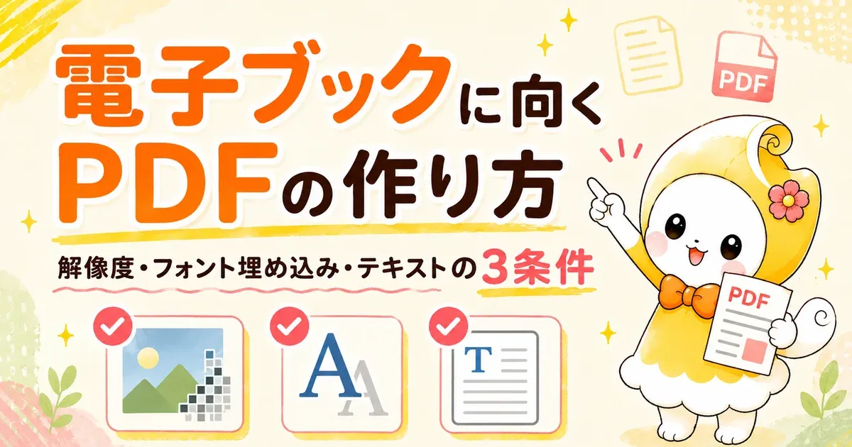 電子ブックに向くPDFの作り方｜解像度・フォント埋め込み・テキストの3条件
